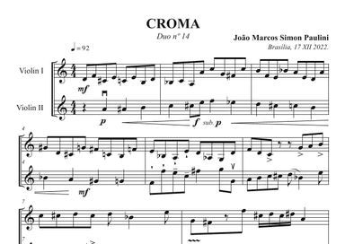 Croma, for 2 violins (2022)
