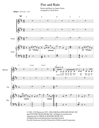 Fire And Rain (arr. Connie Boss)