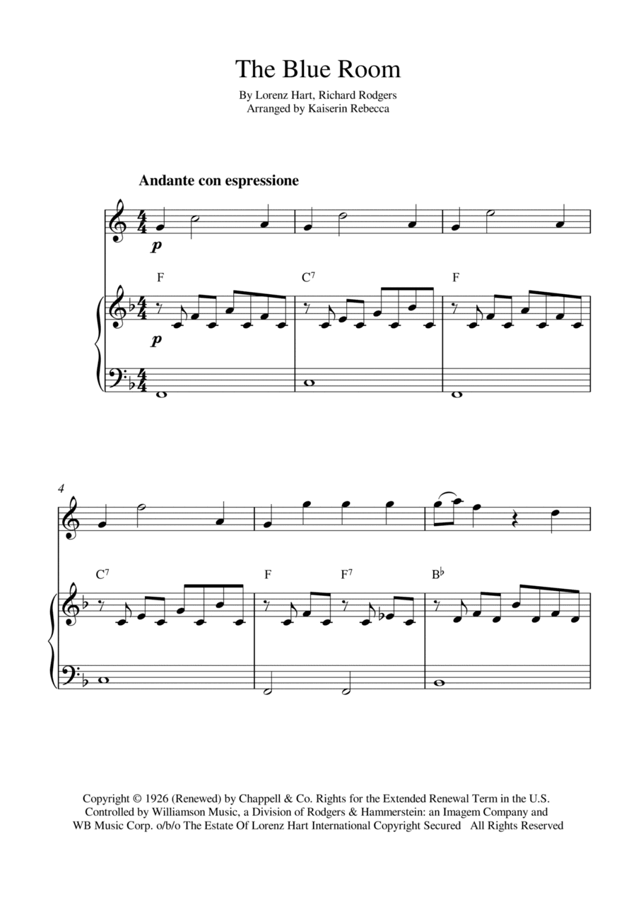 The Blue Room (arr. Kaiserin Rebecca)