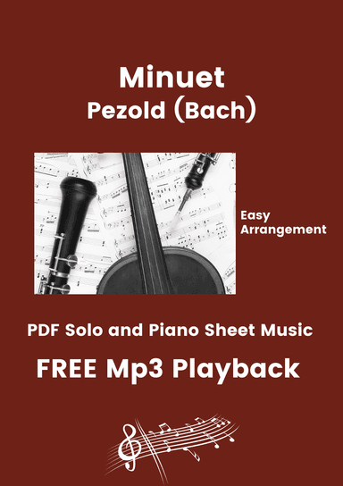 Minuet - Pezold  (Bach) + FREE Playback + PDF Solo and Piano Parts (arr. Fabio Eduardo de Oliveira)