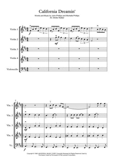 California Dreamin' (arr. Bridie Walker)