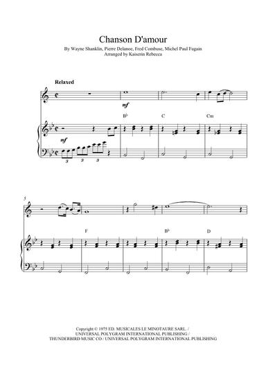 Chanson D'amour (the Ra-da-da-da-da Song) (arr. Kaiserin Rebecca)