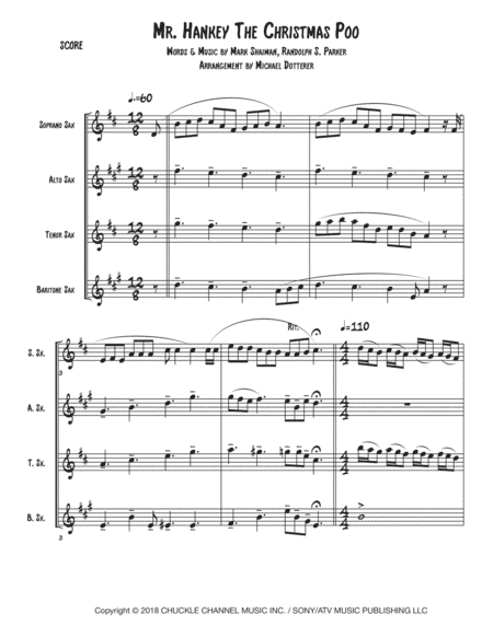 Mr. Hankey The Christmas Poo (arr. Michael Dotterer)