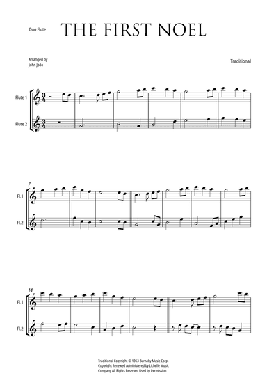 The First Noel (Flutes Duo) (arr. john Joao)