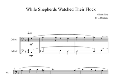 While Shepherds Watched Their Flock (Cello Duet) (arr. B. C. Dockery)