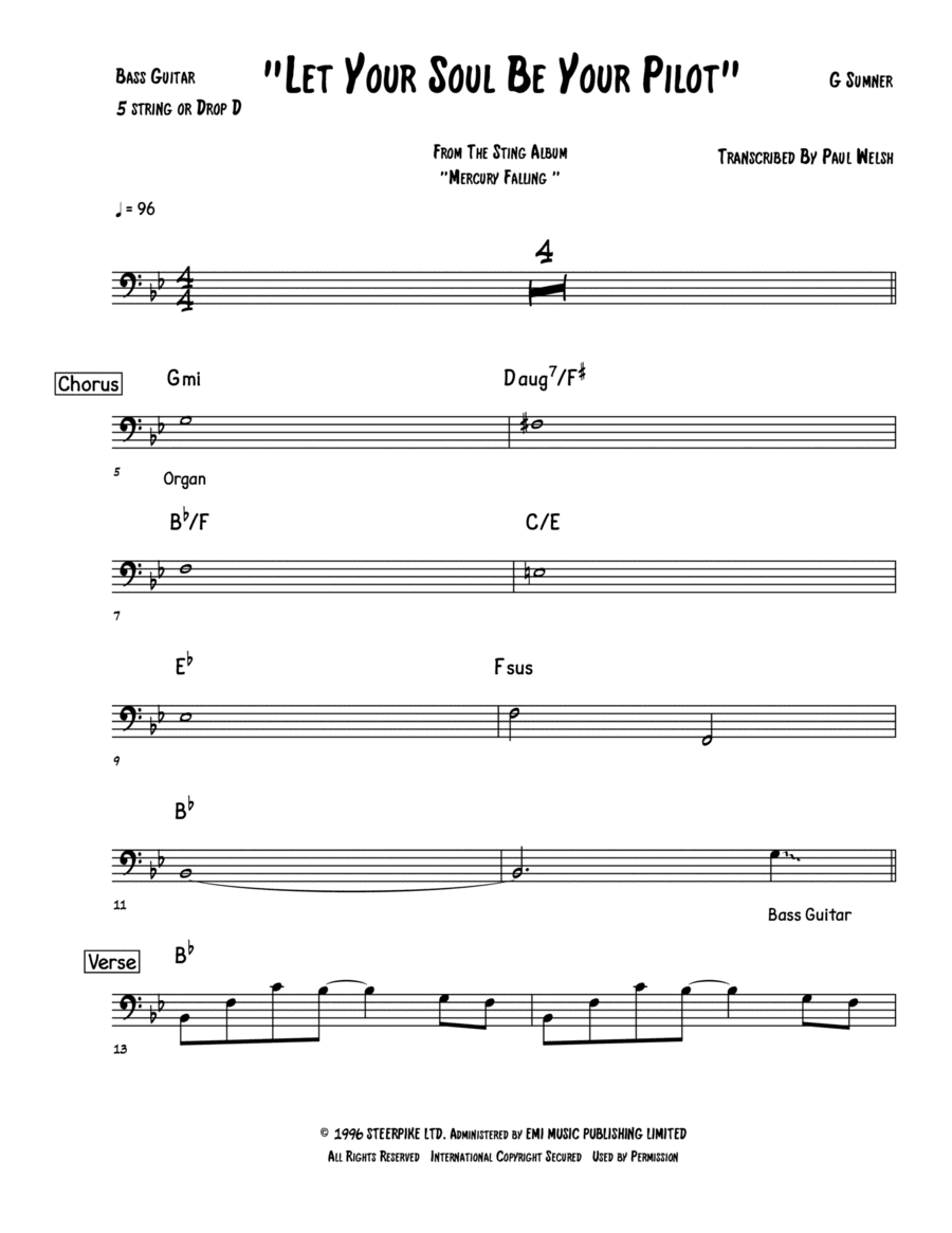 Let Your Soul Be Your Pilot (arr. Accubass)