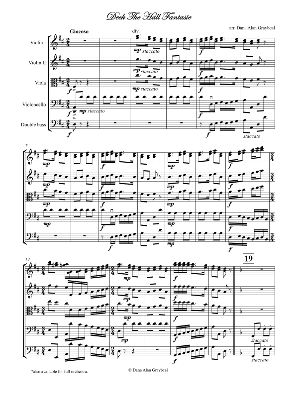 Deck the Hall Fantasie (arr. Dana Graybeal)