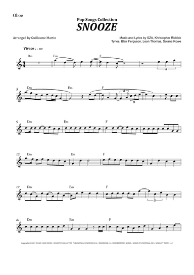 Snooze (arr. Guillaume Martin)