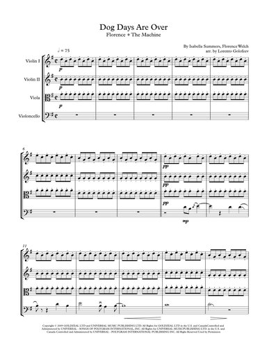 Dog Days Are Over (arr. Lorento Golofeev)
