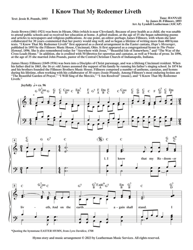 I Know That My Redeemer Liveth (arr. Lyndell Leatherman)