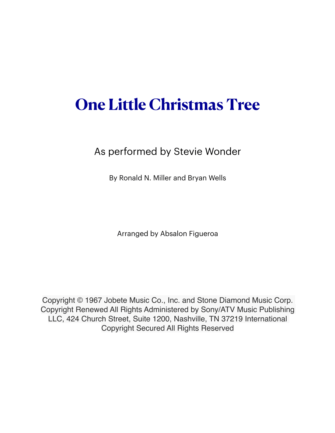One Little Christmas Tree (arr. Absalon Figueroa)