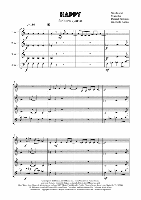 Happy (arr. Kalle Kataja)