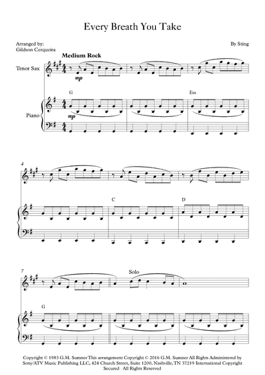 Every Breath You Take (arr. Gildson Cerqueira)
