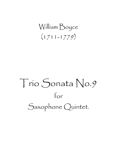 Trio Sonata No.9 (arr. Spence Bundy)