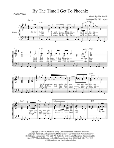 By The Time I Get To Phoenix (arr. Bill Hayes)