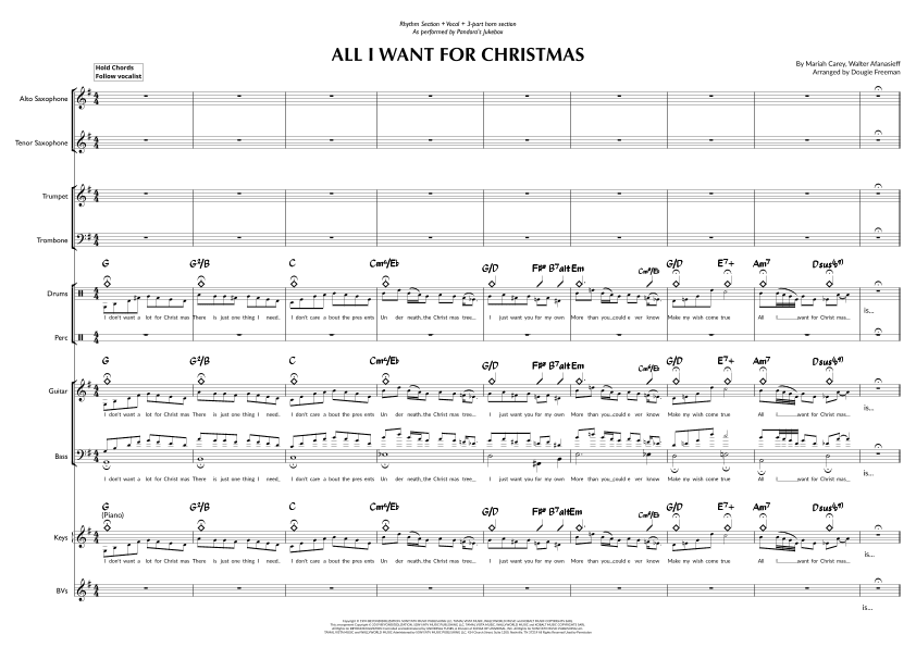 All I Want For Christmas Is You (arr. Dougie Freeman)