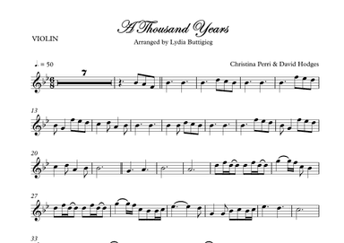 A Thousand Years (arr. Lydia Buttigieg)