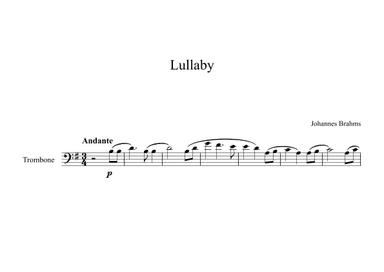 Lullaby - Johannes Brahms (Trombone) (arr. Digital Book Music)