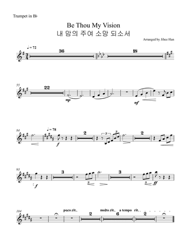 Be Thou My Vision Trumpet Part (arr. Jihee Han)