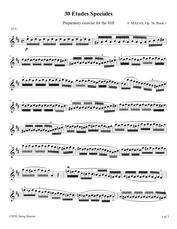 Mazas 75 Melodious & Progressive Studies Op 36, Book 1, No.13 (arr. String Masters)