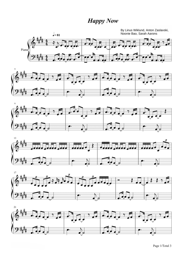 Happy Now (arr. poon)
