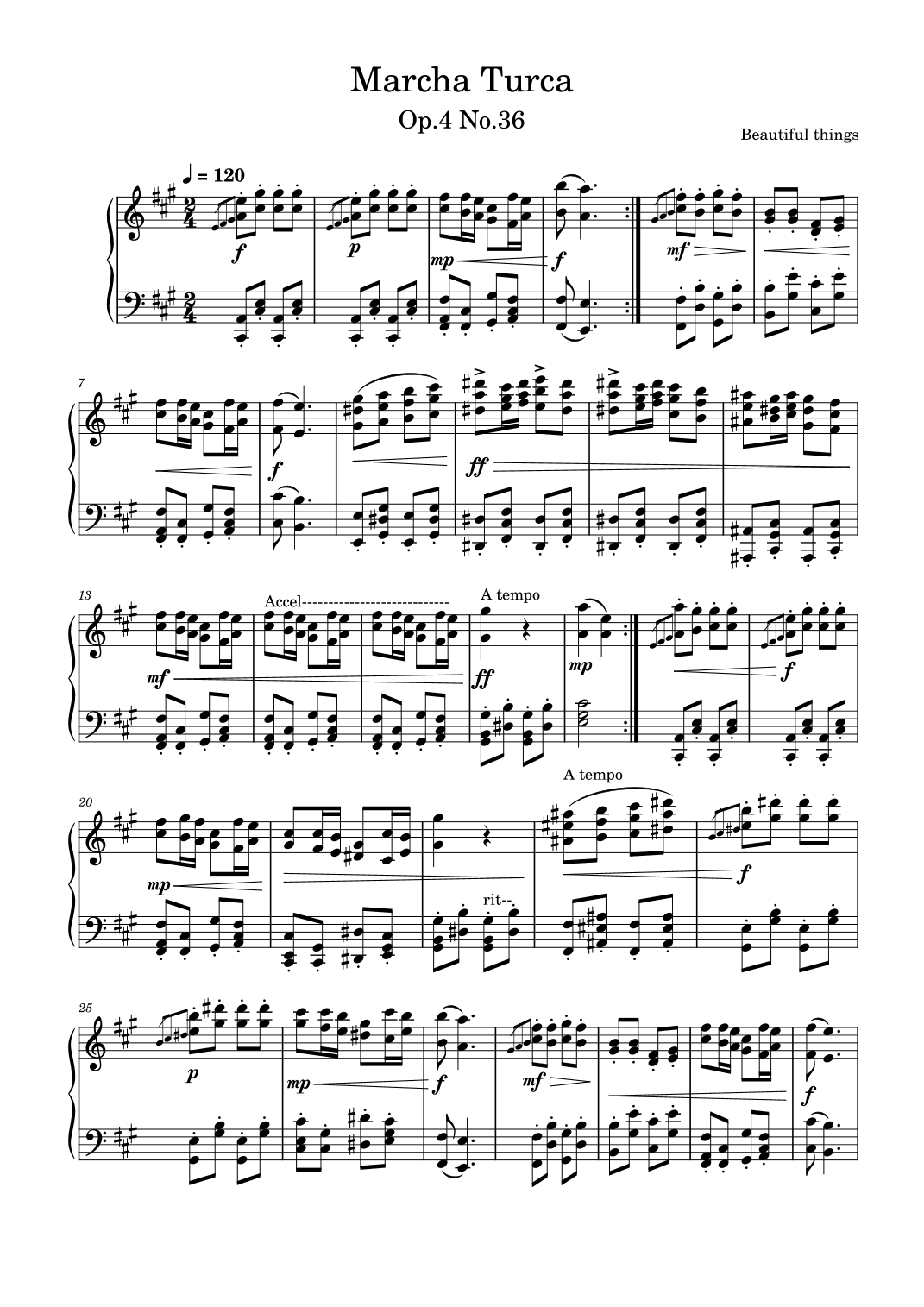 Marcha turca-Beautiful things Op.4 No.36