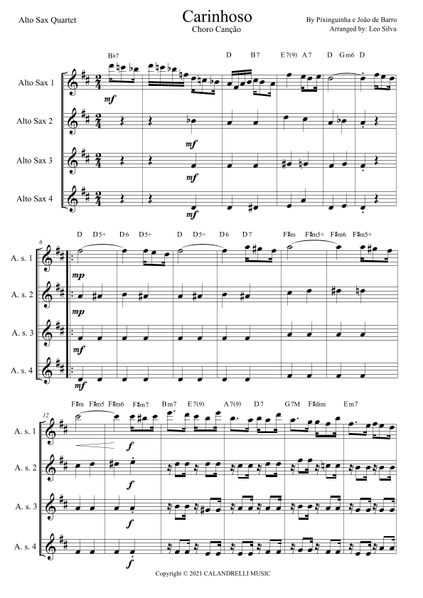 Carinhoso (arr. Leo Silva)