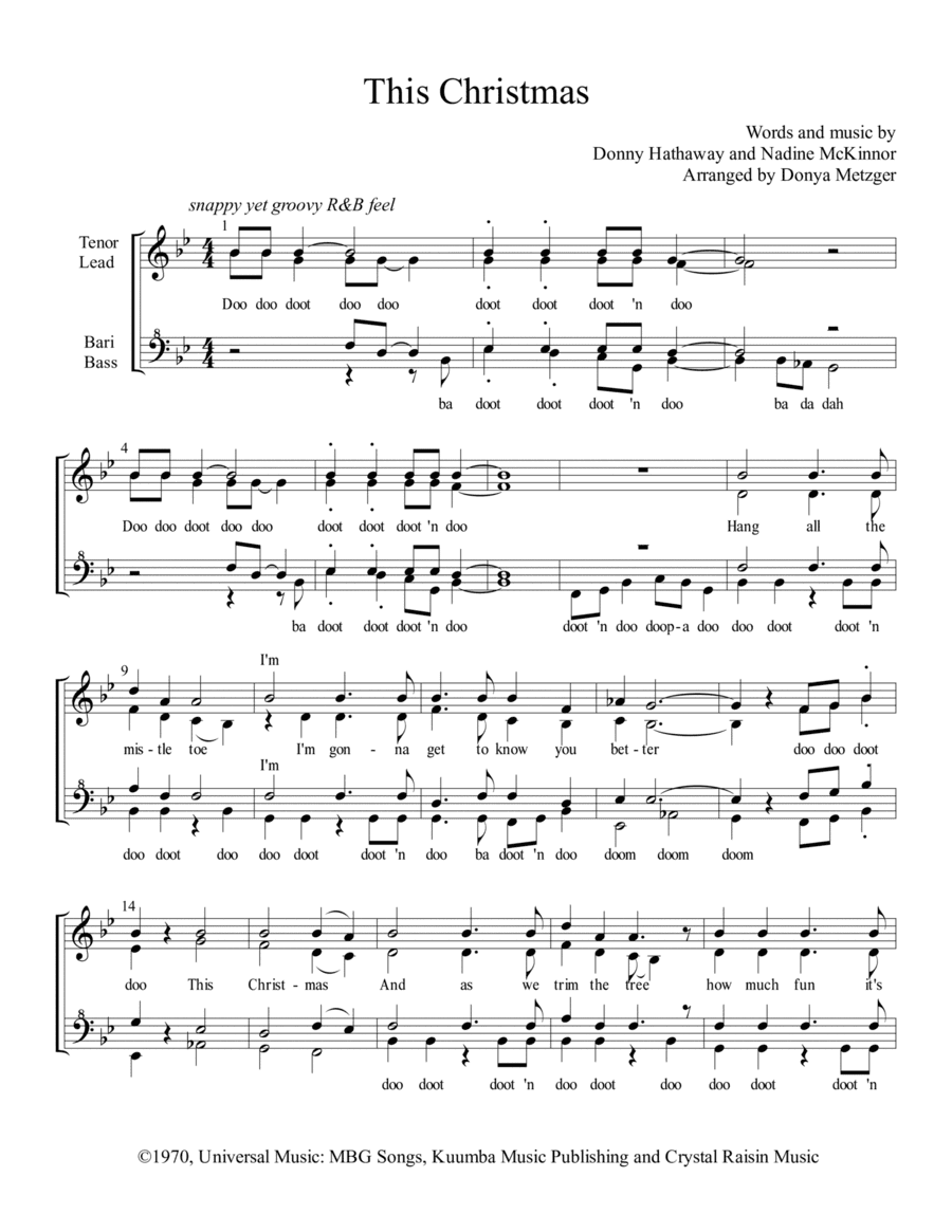 This Christmas (arr. Donya Metzger)