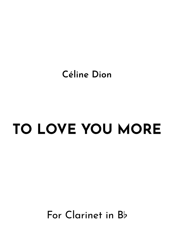 To Love You More (arr. Jireh J.)