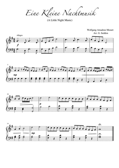 Eine Kleine Nachtmusik (A Little Night Music) (arr. Glenn Seddon)