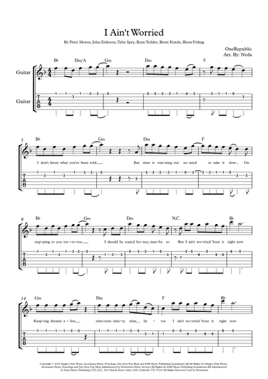 I Ain't Worried (arr. Arr. Neda)