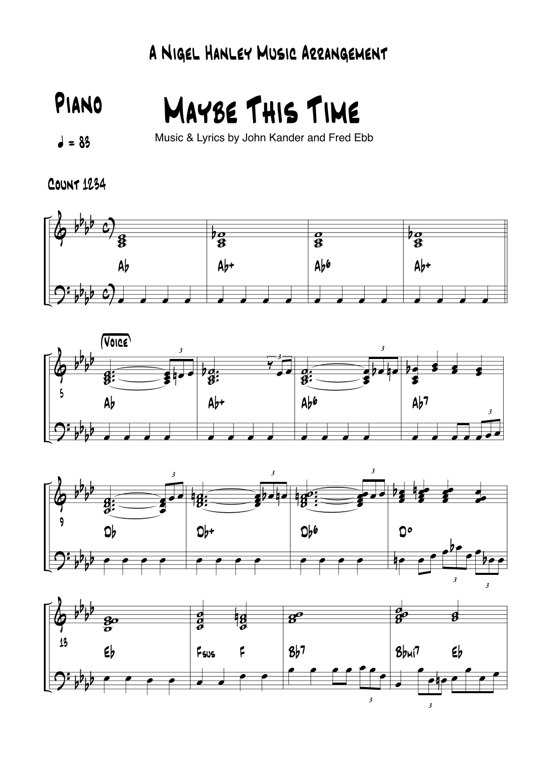 Maybe This Time (arr. Nigel Hanley)
