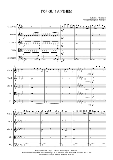 Top Gun Anthem - Score Only (arr. Raphael Rodrigues)