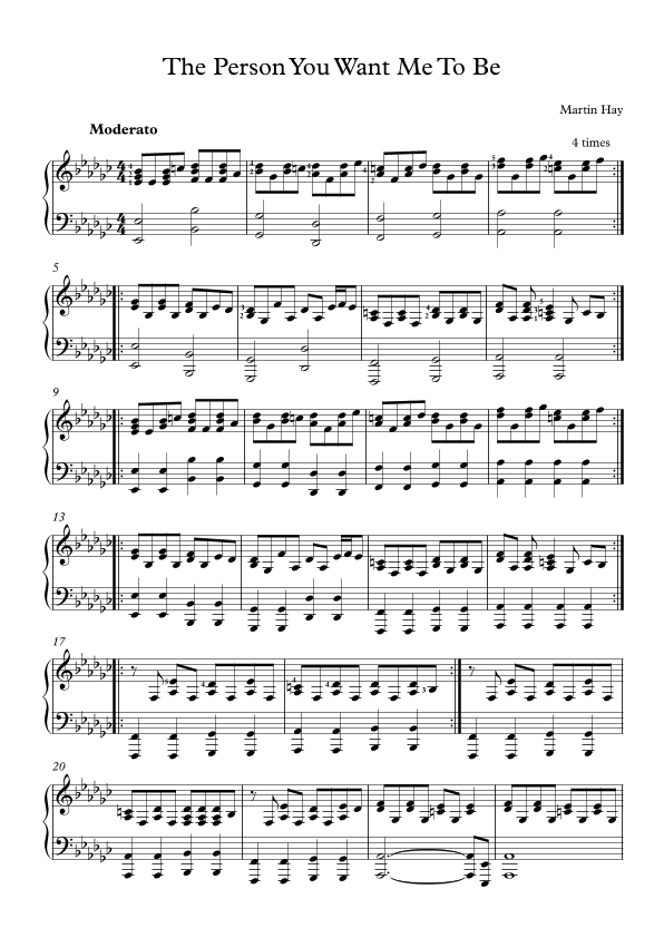 The Person You Want Me To Be (Piano Part)