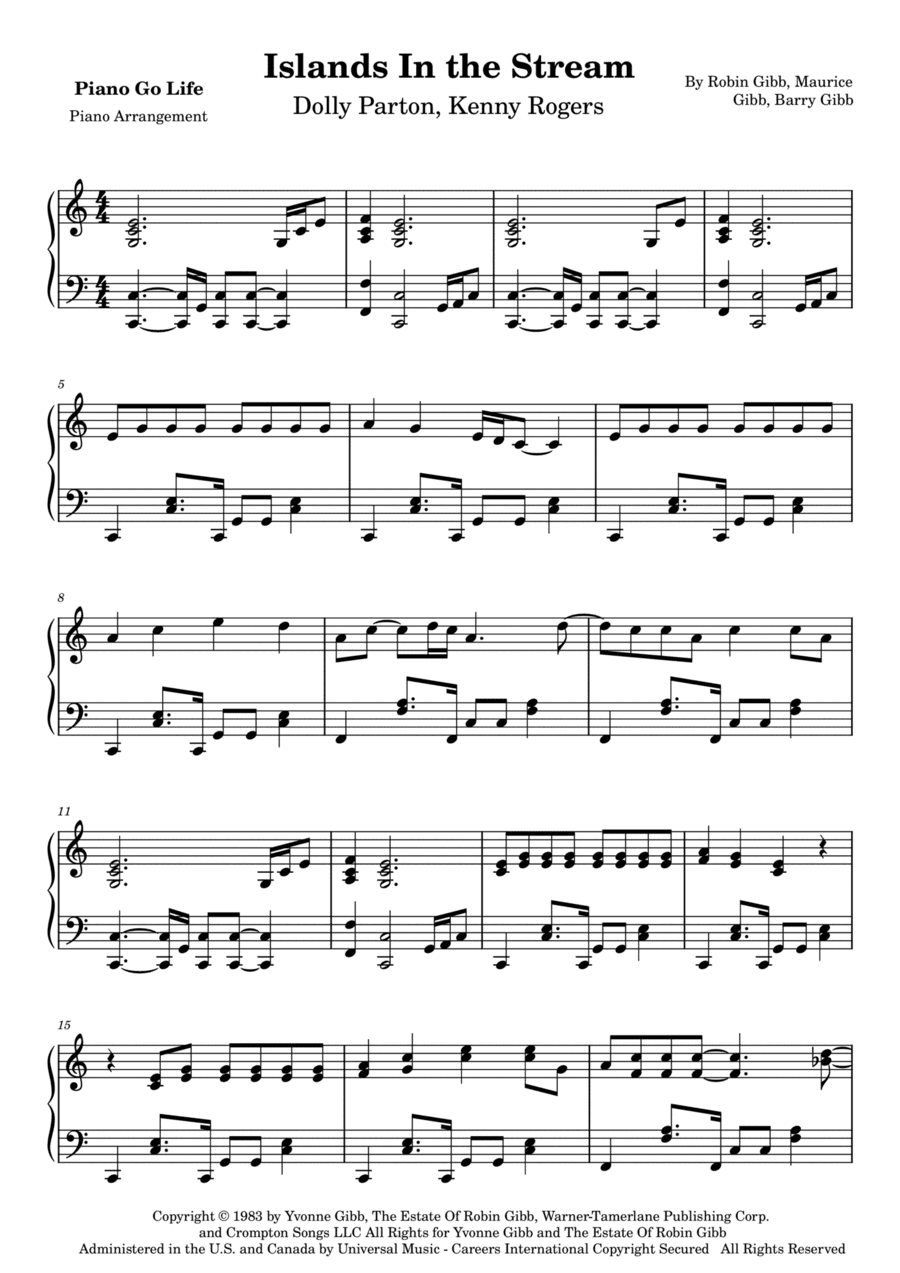 Islands In The Stream (arr. Piano Go Life)