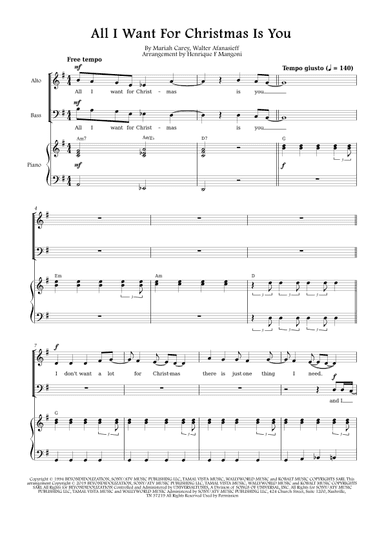 All I Want For Christmas Is You (arr. Henrique F Mangoni)