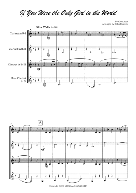 If You Were The Only Girl In The World (arr. Robert Newth)