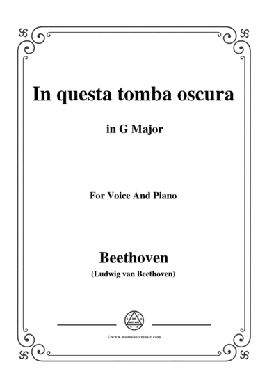 Beethoven-In questa tomba oscura in G Major,for voice and piano (arr. MSM)
