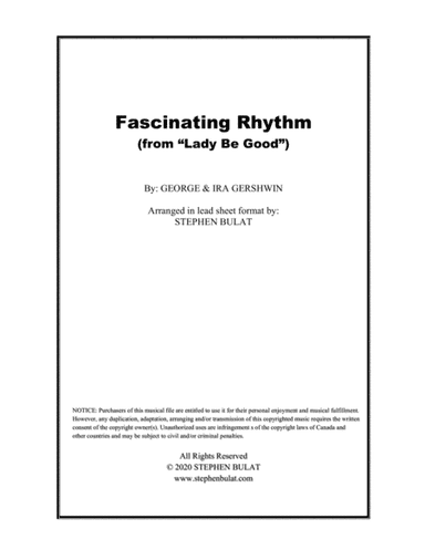 Fascinating Rhythm (from "Lady Be Good") - Lead sheet (key of D) (arr. Stephen Bulat)