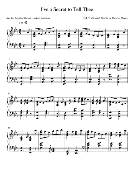 I've a Secret to Tell Thee (arr. Sharon Hanjian Rondeau)