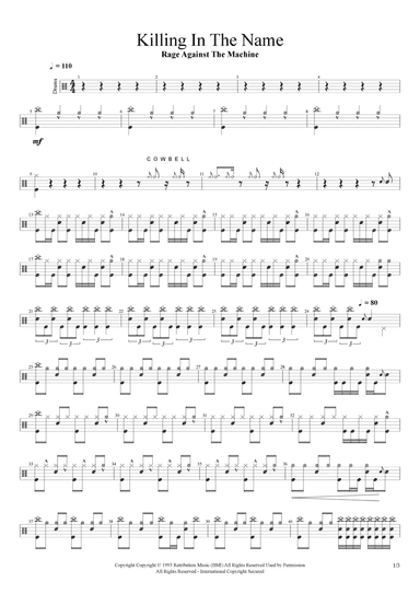 Killing In The Name (arr. Cyril Mayer)