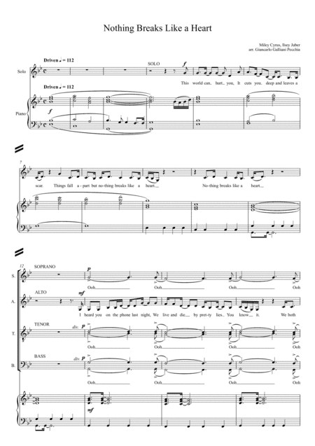 Nothing Breaks Like A Heart (arr. Giancarlo Galliani Pecchia)