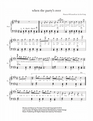 When The Party's Over (arr. Liz Craig)