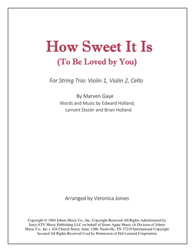 How Sweet It Is (To Be Loved By You) (arr. Veronica Joines)