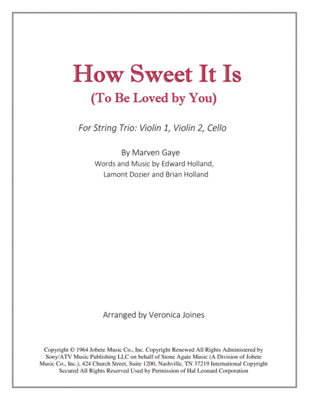 How Sweet It Is (To Be Loved By You) (arr. Veronica Joines)