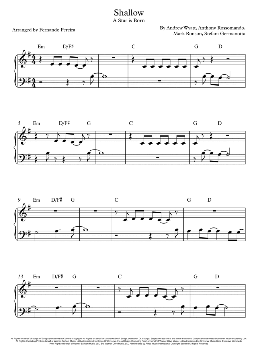 Shallow (arr. Fernando Pereira)