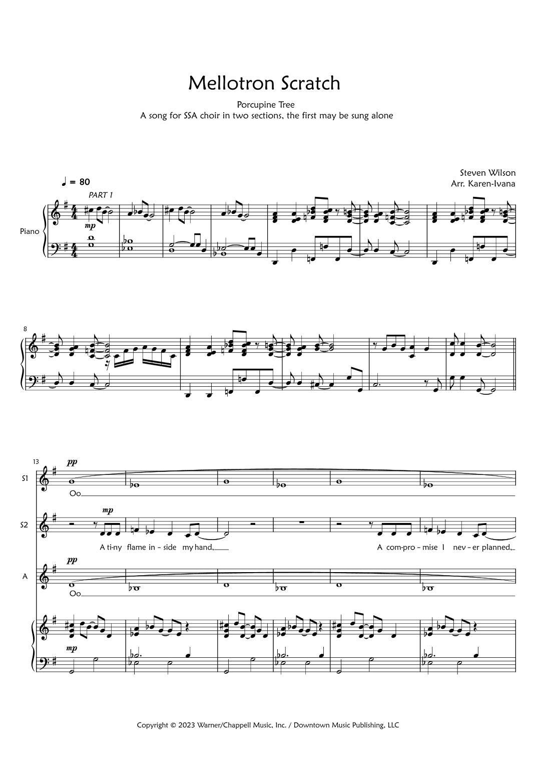 Mellotron Scratch (arr. Karen Ivana)