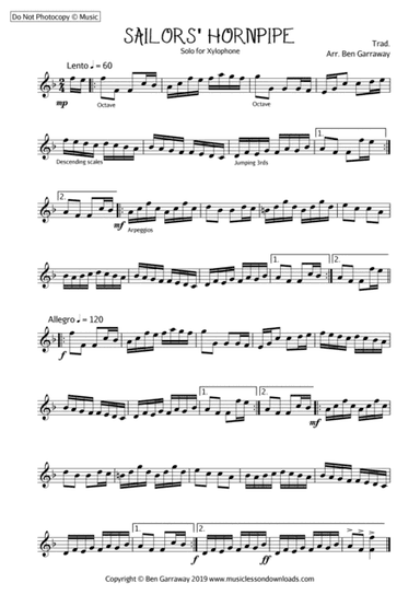 The Sailors Hornpipe - Xylophone Solo (arr. Ben Garraway)