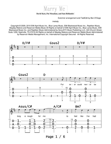 Marry Me (arr. Ben D'Ooge)