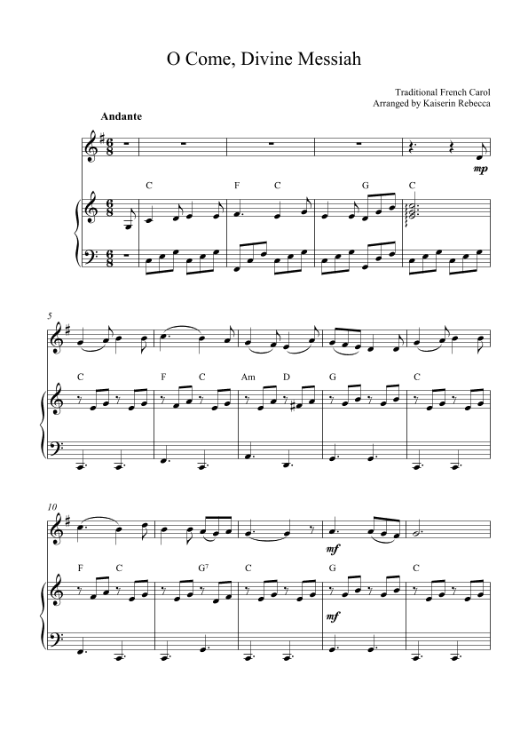 O Come, Divine Messiah (arr. Kaiserin Rebecca)